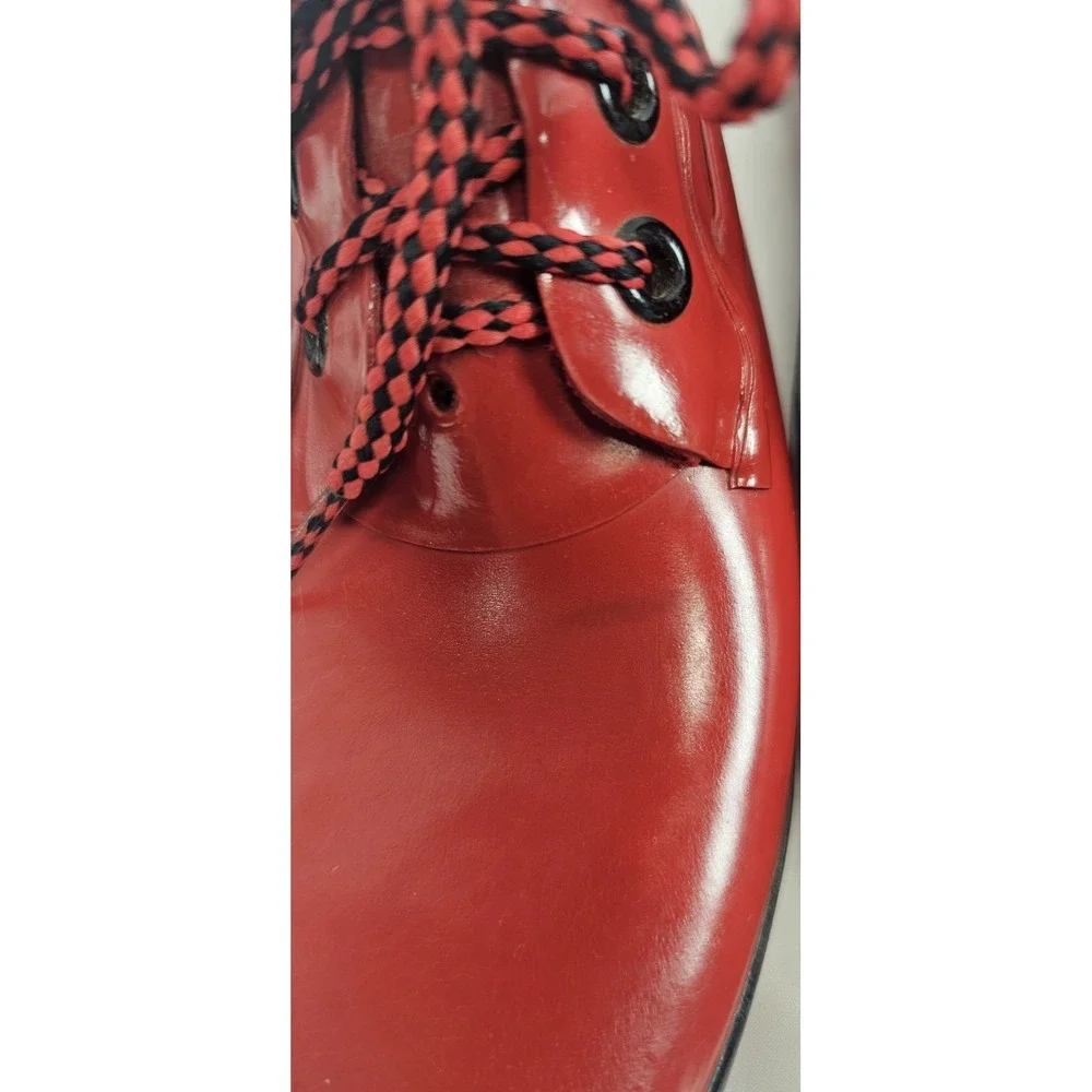 Vintage 1990's Sporto Red Low Duck Rubber Rain Boots 10 Waterproof Lace Up